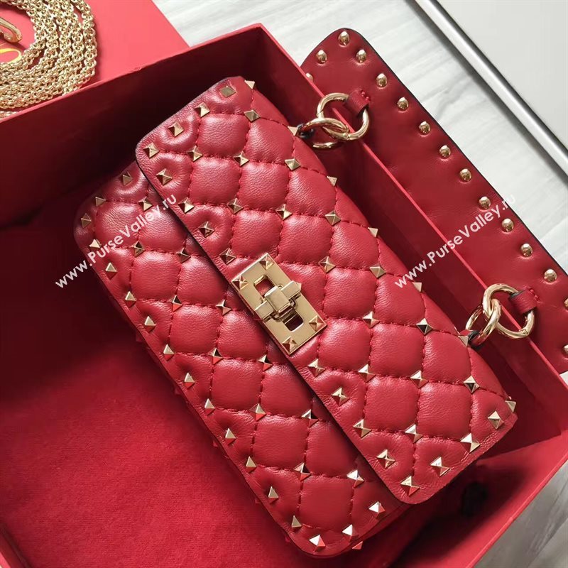 Valentino small red handbag rockstud bag 4886