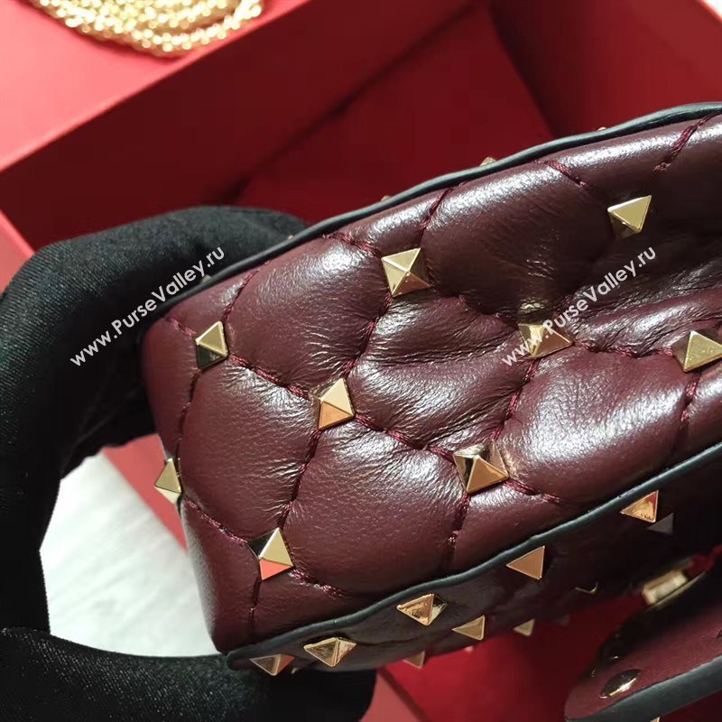 Valentino dark wine small handbag rockstud bag 4887