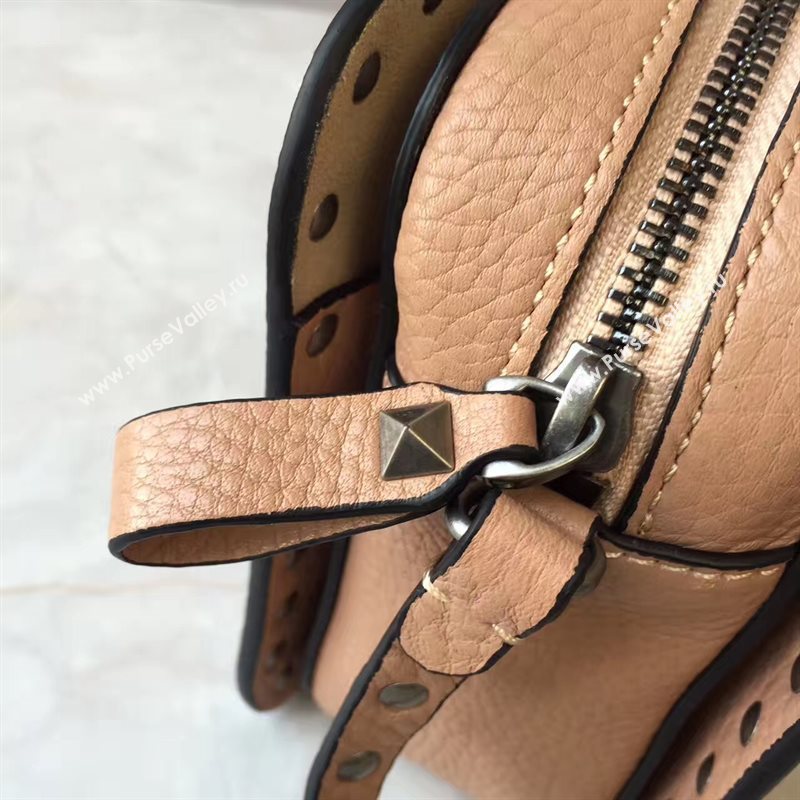 Valentino leather tan small shoulder rockstud bag 4891