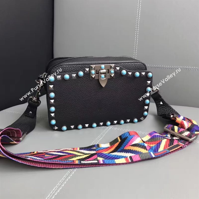 Valentino small black shoulder rockstud bag 4897