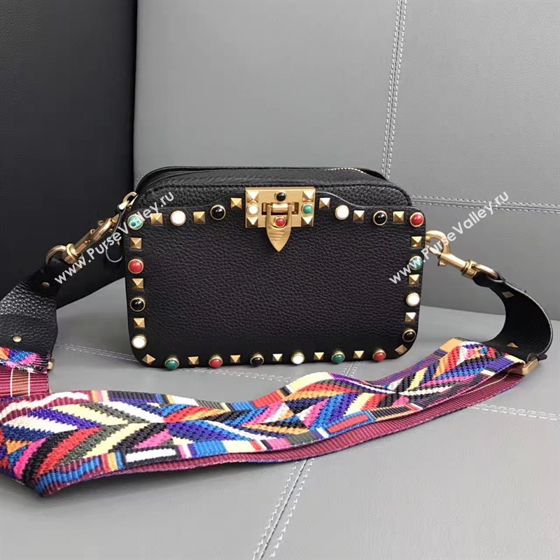 Valentino small black shoulder rockstud bag 4899