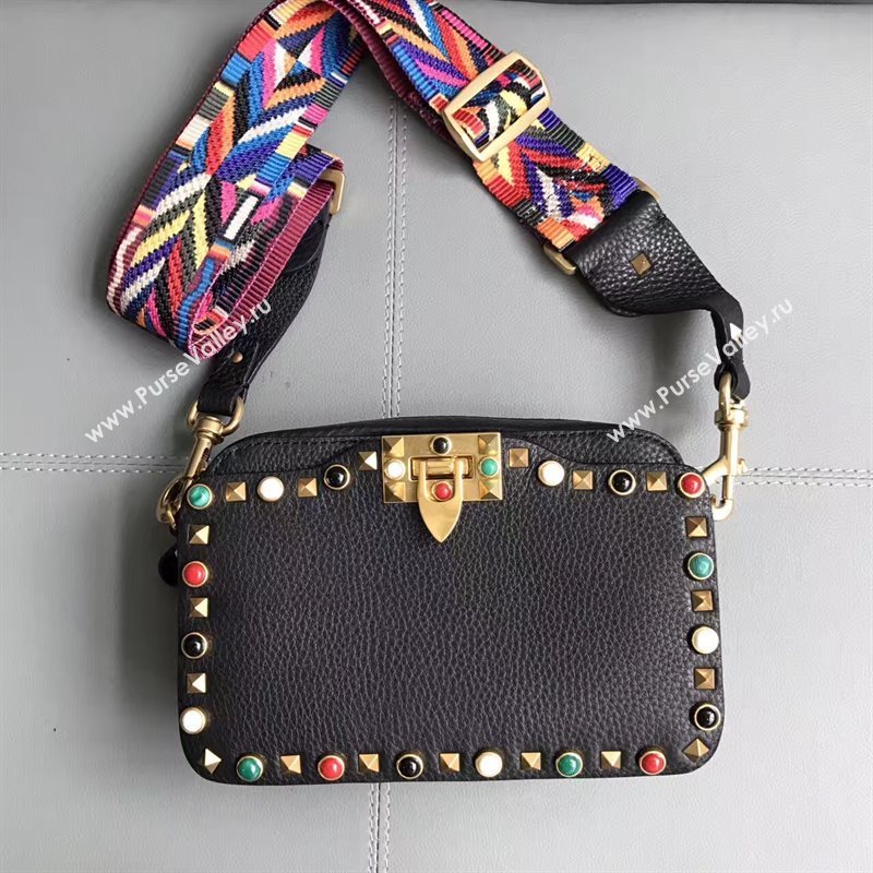 Valentino small black shoulder rockstud bag 4899