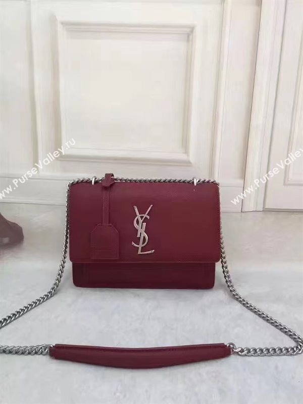 YSL smooth wine shoulder sunset bag 4801