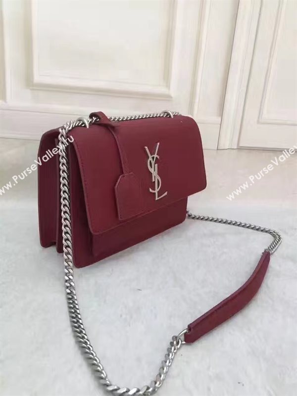 YSL smooth wine shoulder sunset bag 4801