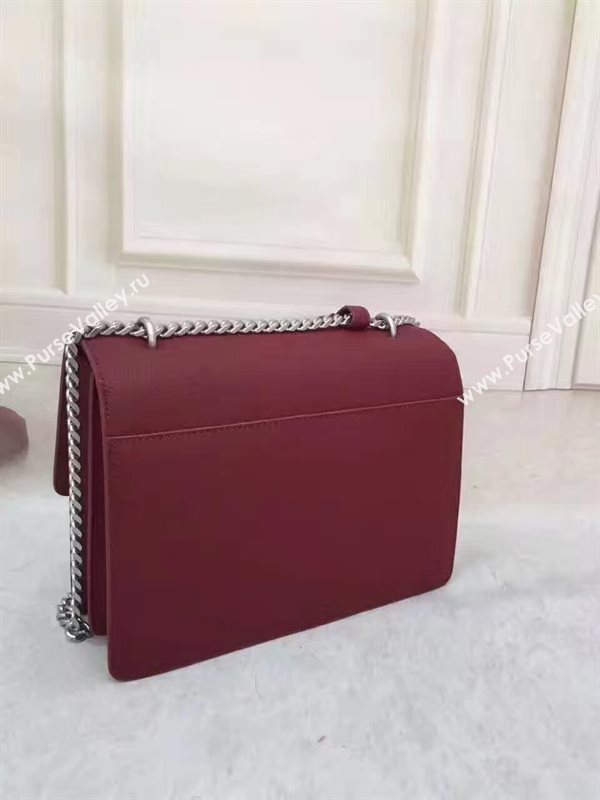 YSL smooth wine shoulder sunset bag 4801