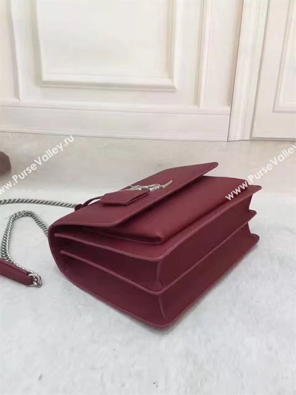 YSL smooth wine shoulder sunset bag 4801