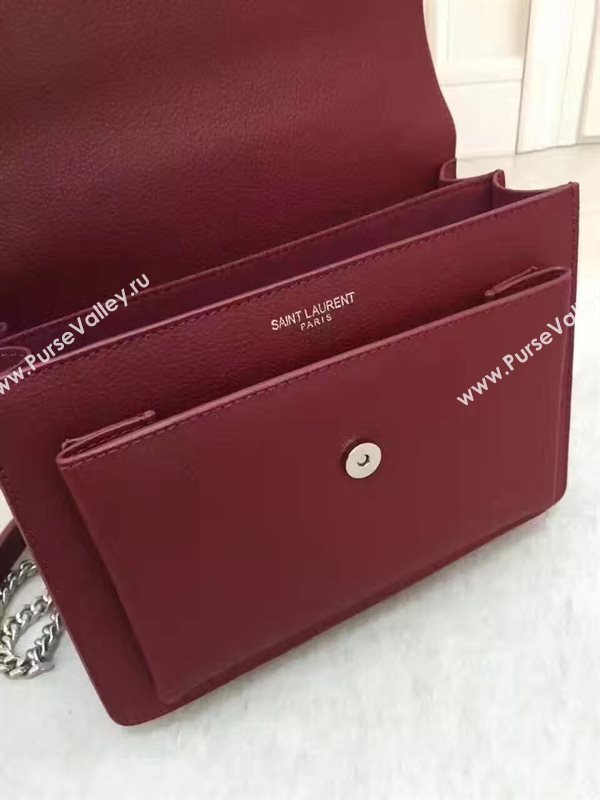 YSL smooth wine shoulder sunset bag 4801