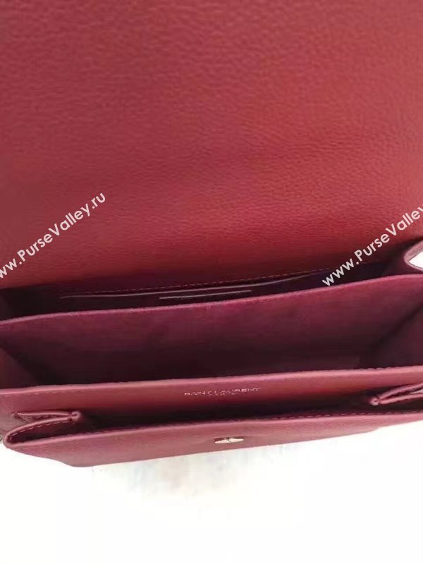 YSL smooth wine shoulder sunset bag 4801