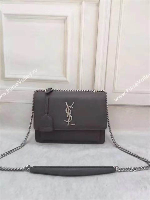 YSL smooth gray shoulder sunset bag 4802