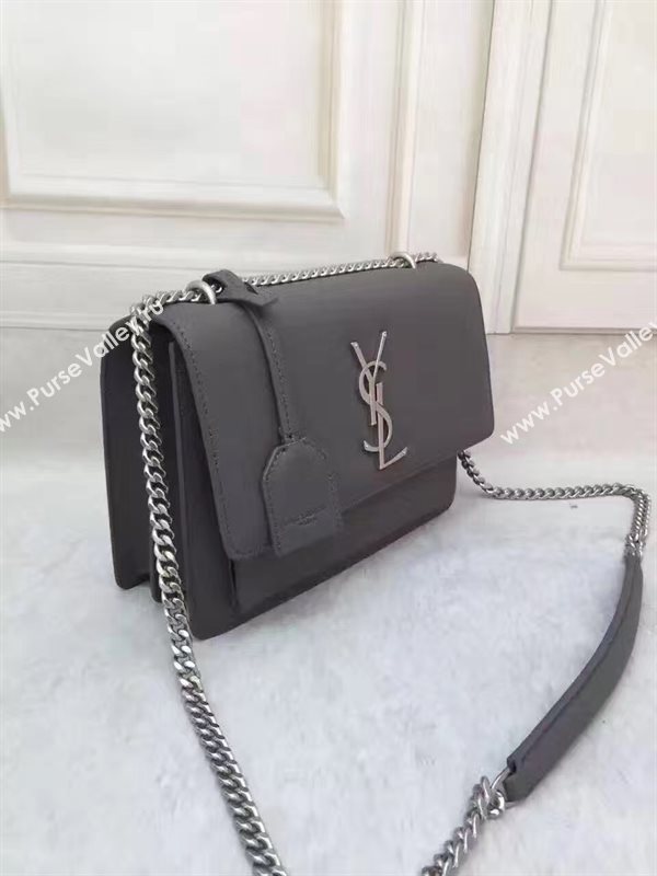 YSL smooth gray shoulder sunset bag 4802