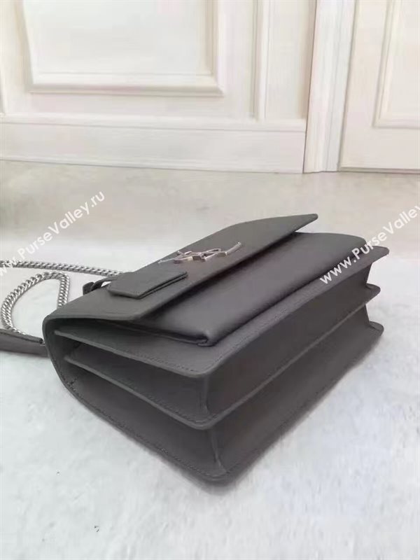 YSL smooth gray shoulder sunset bag 4802