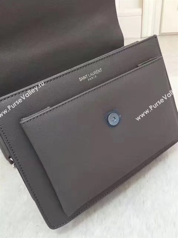 YSL smooth gray shoulder sunset bag 4802