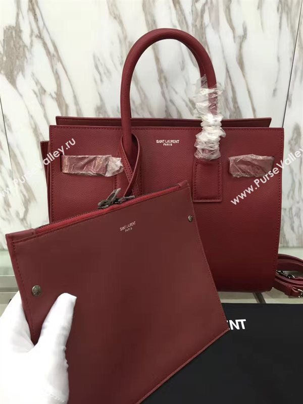 YSL large sac de jour wine silver v bag 4804