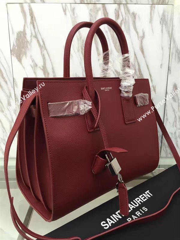 YSL large sac de jour wine silver v bag 4804