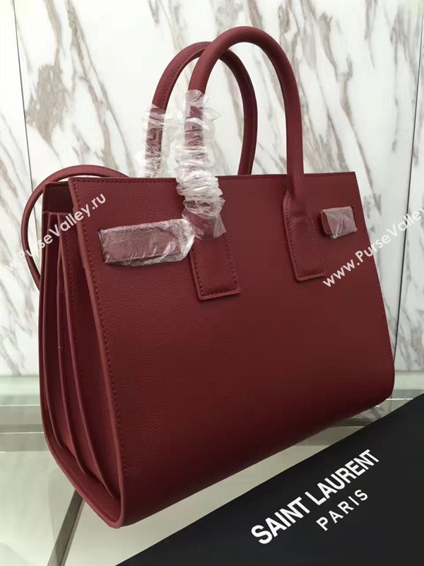 YSL large sac de jour wine silver v bag 4804