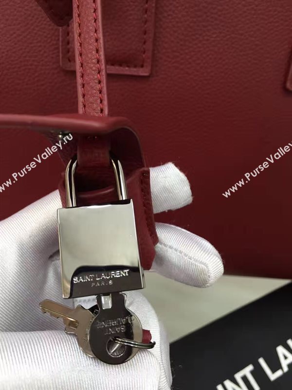 YSL large sac de jour wine silver v bag 4804