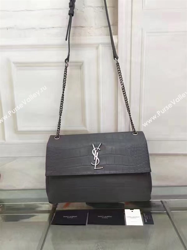 YSL gray shoulder college flap bag 4805
