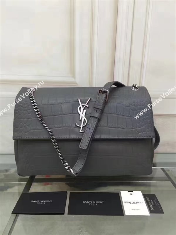 YSL gray shoulder college flap bag 4805