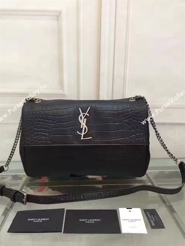 YSL black shoulder college flap bag 4806