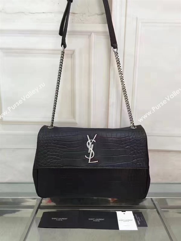 YSL black shoulder college flap bag 4806