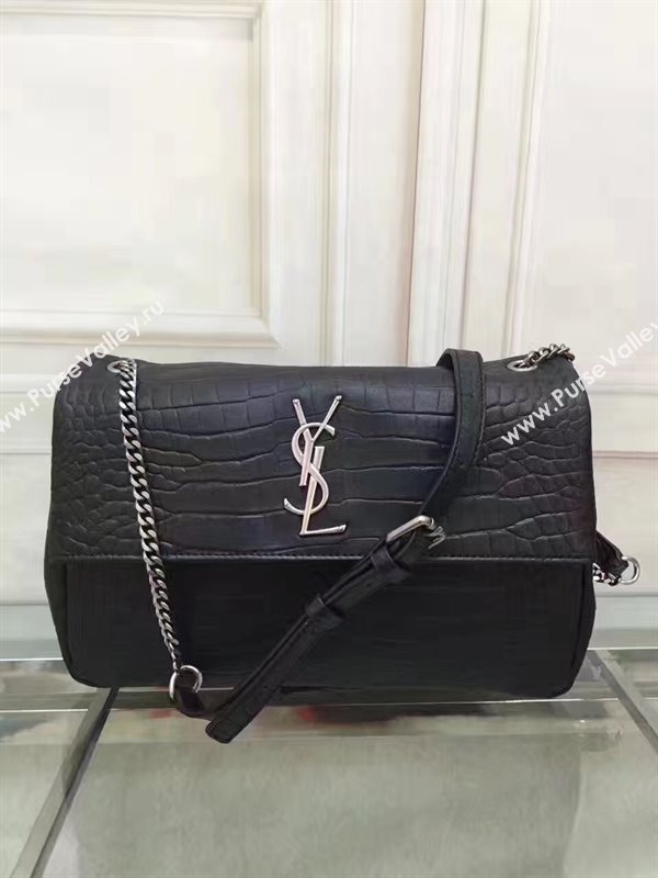 YSL black shoulder college flap bag 4806