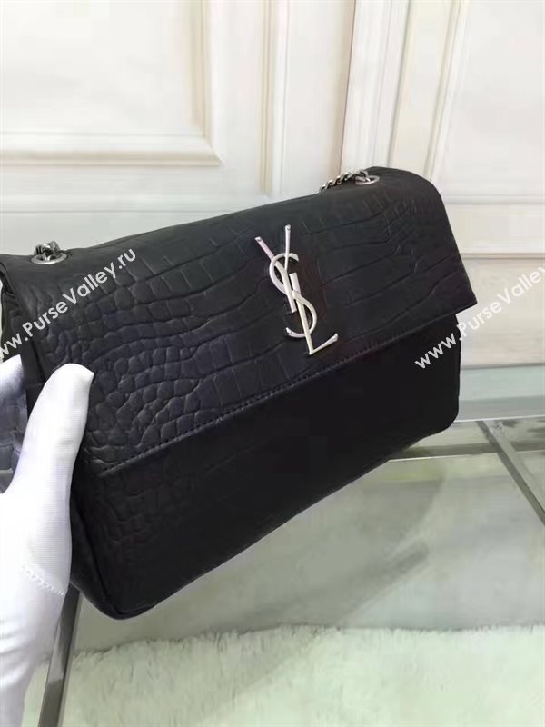 YSL black shoulder college flap bag 4806
