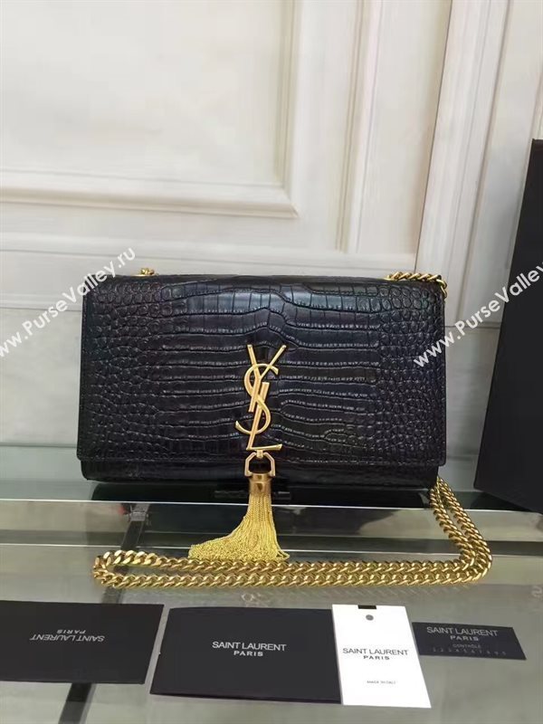 YSL black Tassel clutch shoulder bag 4809