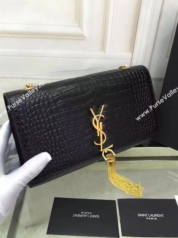 YSL black Tassel clutch shoulder bag 4809