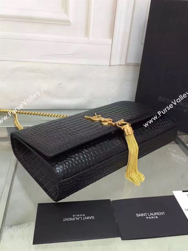 YSL black Tassel clutch shoulder bag 4809