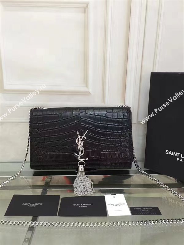 YSL black Tassel clutch shoulder bag 4810