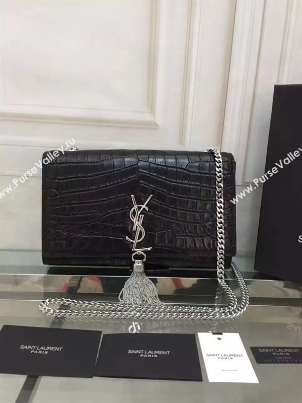 YSL black Tassel clutch shoulder bag 4810