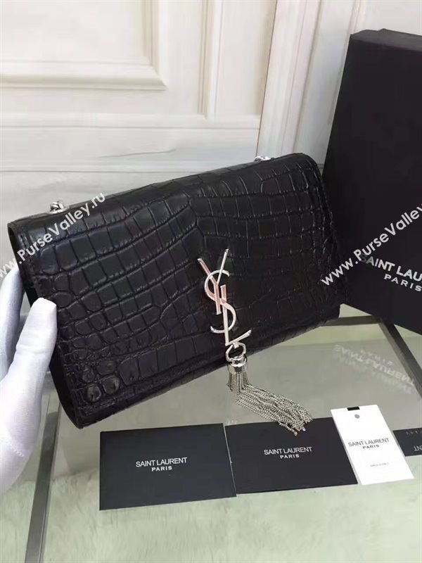 YSL black Tassel clutch shoulder bag 4810