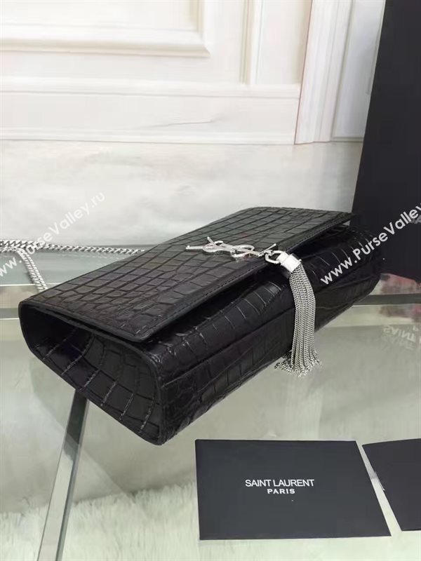 YSL black Tassel clutch shoulder bag 4810