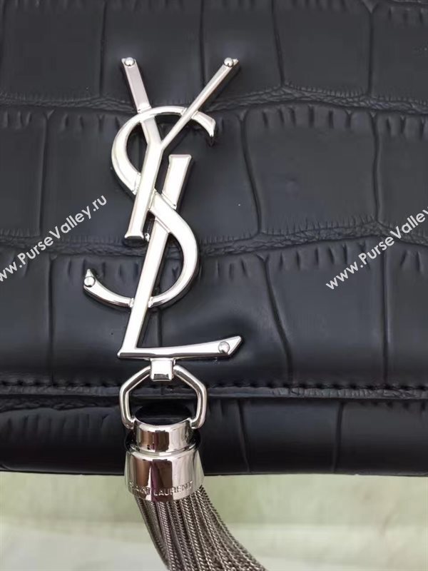 YSL black v silver Tassel clutch shoulder bag 4811