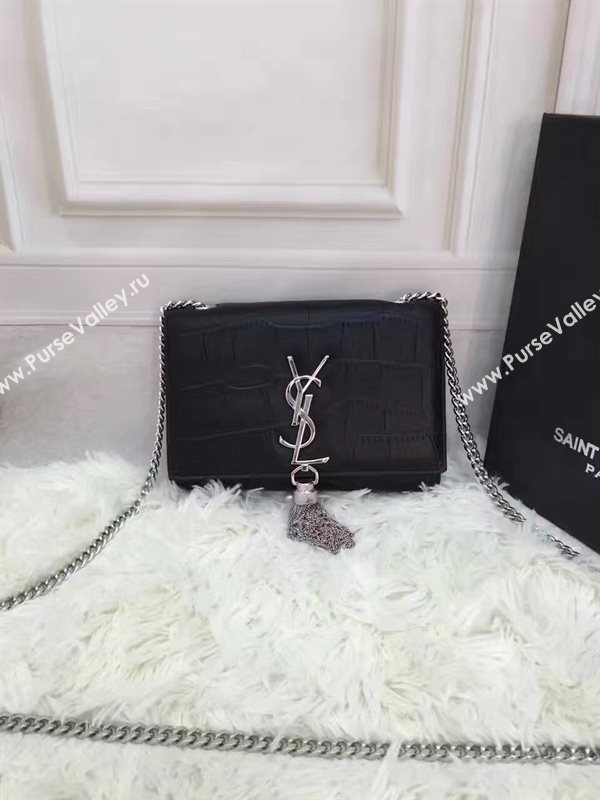 YSL black v silver mini clutch Tassel bag 4812