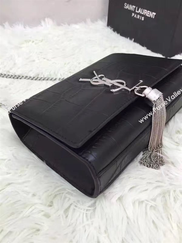 YSL black v silver mini clutch Tassel bag 4812