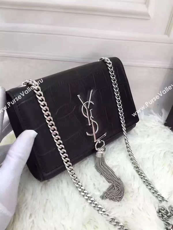 YSL black v silver mini clutch Tassel bag 4812