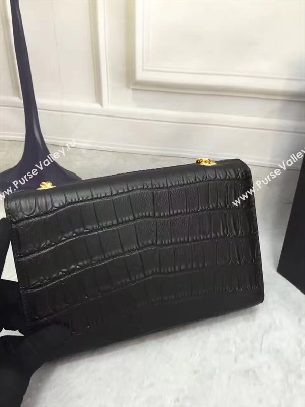 YSL black Tassel clutch crocodile bag 4813