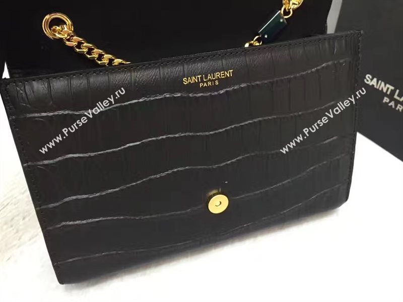 YSL black Tassel clutch crocodile bag 4813