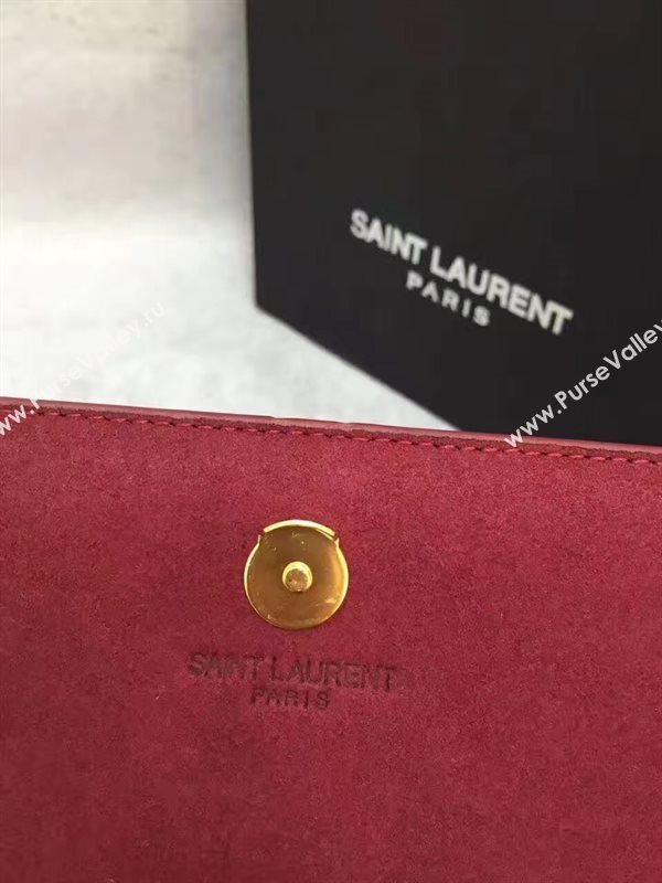 YSL Tassel crocodile wine clutch bag 4815