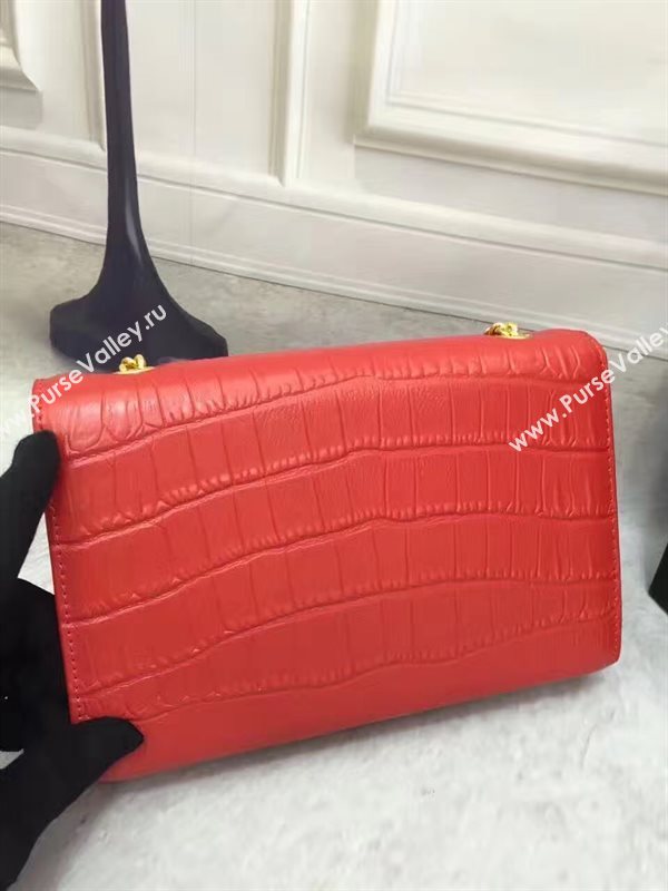 YSL Tassel crocodile red clutch bag 4816