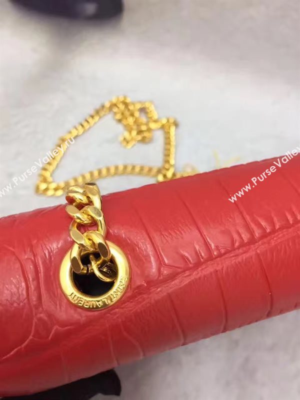 YSL Tassel crocodile red clutch bag 4816