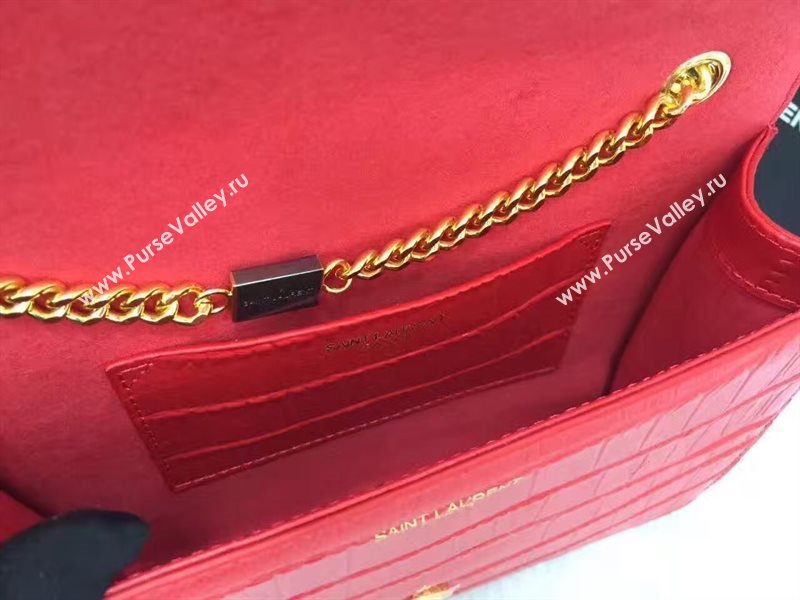 YSL Tassel crocodile red clutch bag 4816