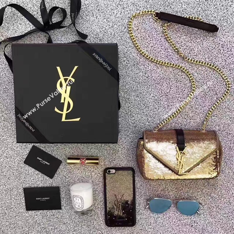YSL small clutch shoulder gold bag 4817