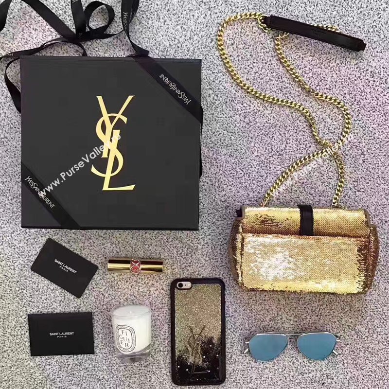 YSL small clutch shoulder gold bag 4817