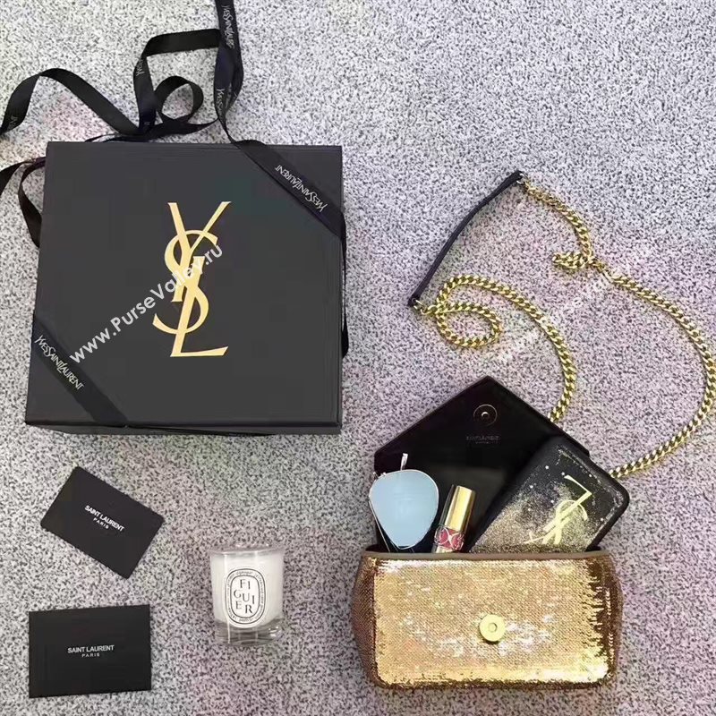 YSL small clutch shoulder gold bag 4817