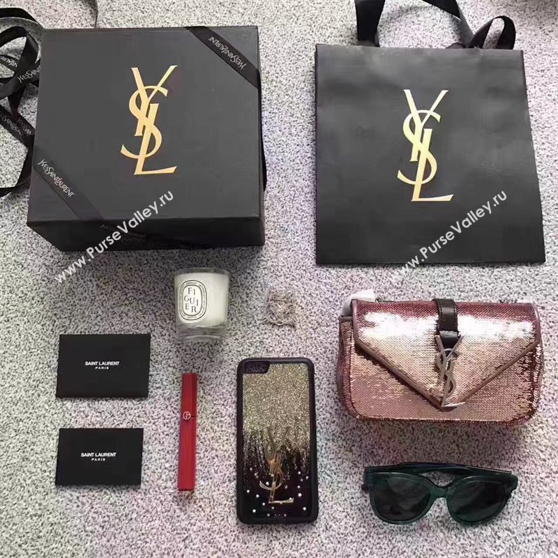 YSL small clutch shoulder gold rose bag 4818
