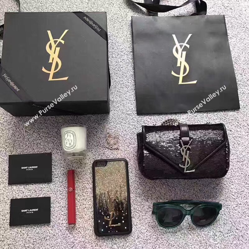 YSL small clutch black shoulder bag 4820
