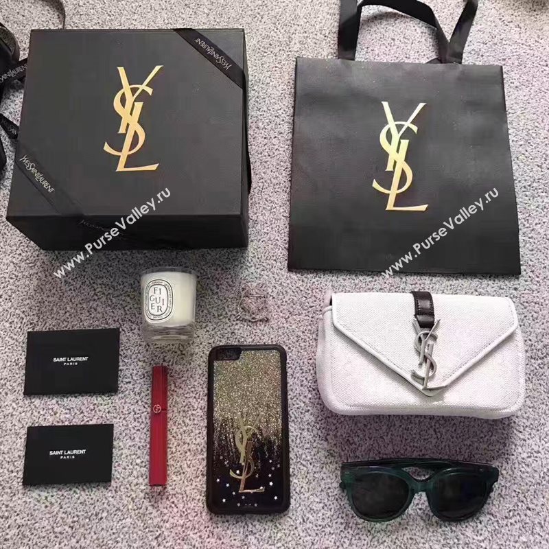 YSL small clutch shoulder white bag 4821