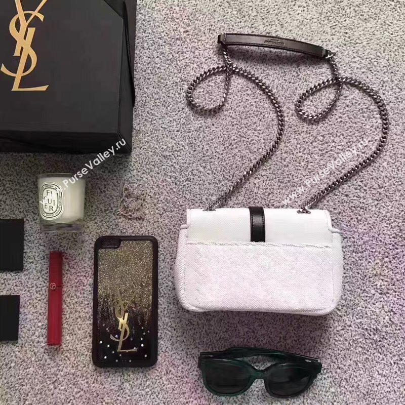 YSL small clutch shoulder white bag 4821